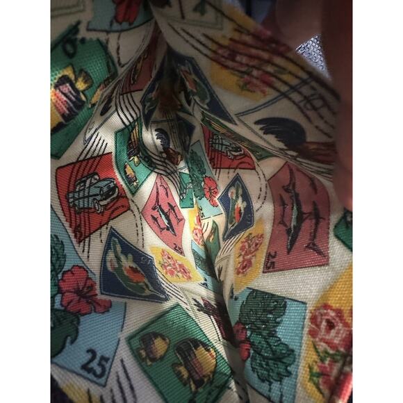 Vera Bradley Large Retired Tote Cuban stamp Mesh Expandable Inside Pocket - Picture 5 of 13